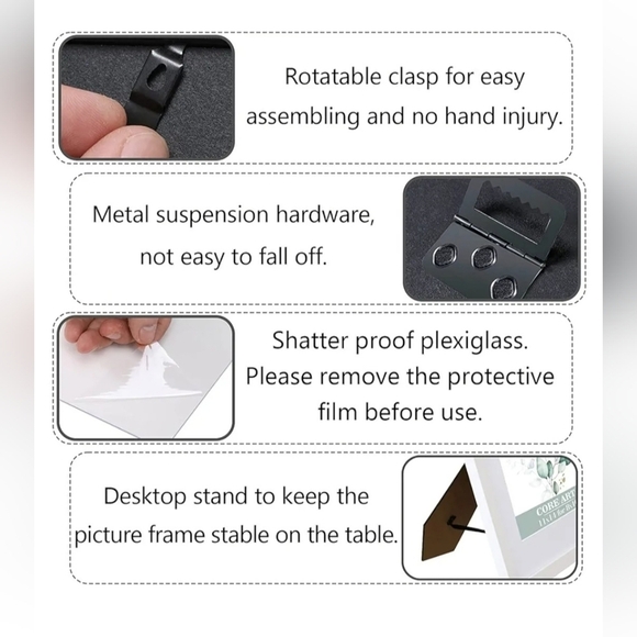 CORE ART 11x14 White Picture Frame 8x10 with Mat or 11x14 without - Picture 3 of 6